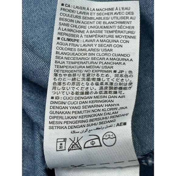 Old Navy Chambray Shirt Dress Womens Small Button Front Pockets Long Sleeve Blue - Picture 13 of 15